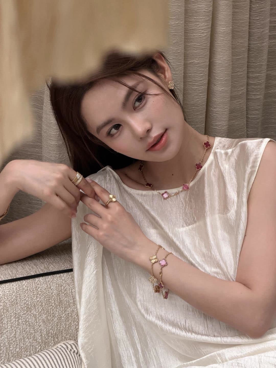 Van Cleef & Arpels Floral Earrings and Bracelet Set